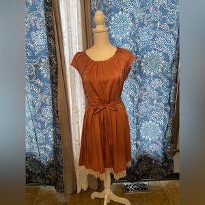 Lauren Conrad dress size large rose color with lace trim